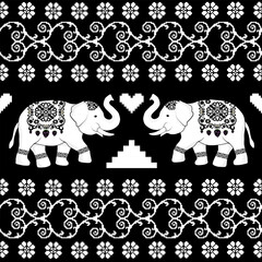 elephants pattern, mandala
Beautiful Thailand,thai pattern,seamless,Traditional,ethnic,fabric pattern for textiles,rugs, wallpaper,clothing, sarong,batik,wrap,embroidery,print,background,cover, illust