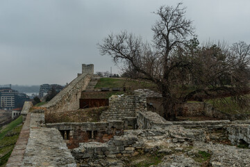elgrade fortress ruins vista in winter, Serbia