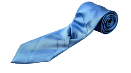 Elegant blue necktie on transparent background