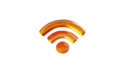 3D wifi Symbol on transparent background