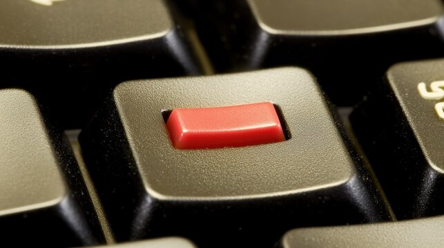 Close-up of a red enter key on a keyboard.