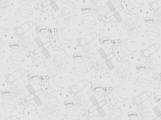 Space seamless pattern with board
