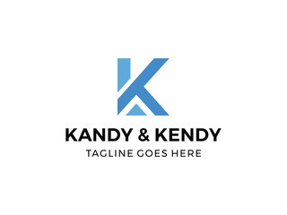 letter K monogram logo symbol vector illustration on transparent background