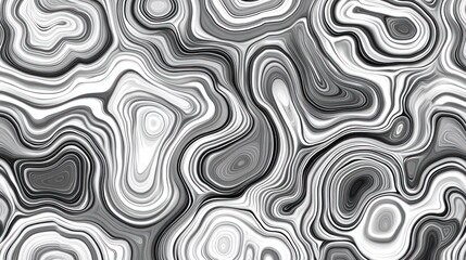 Fototapeta premium Abstract grayscale swirls and waves pattern.