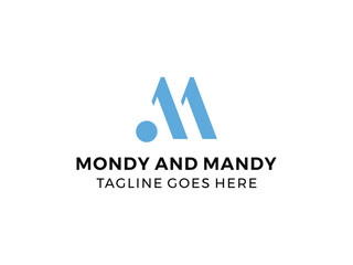 letter M monogram logo symbol vector illustration on transparent background