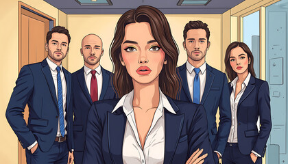 group of business people in office