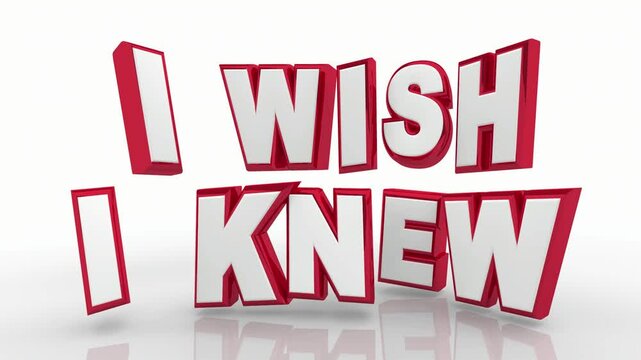 I Wish I Knew Words Things Do Better Plan Strategy 3d Animation