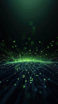 Abstract Green Light Particle Background Art