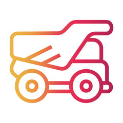 dumper truck Line Gradient Icon