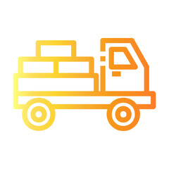 logistic truck Line Gradient Icon