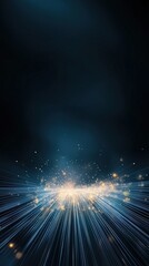 Obraz premium Blue Light Rays with Sparkles in Dark Background