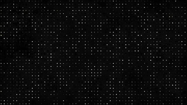 high technology animated technological background with randomly glowing dots and fading out, data information matrix animation
