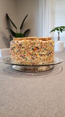birthday confetti oreo cake with golden oreos
