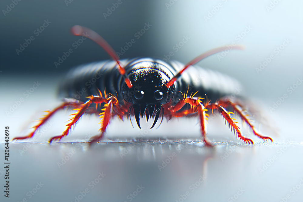 Poster close-up of a colorful insect with distinctive features and texture