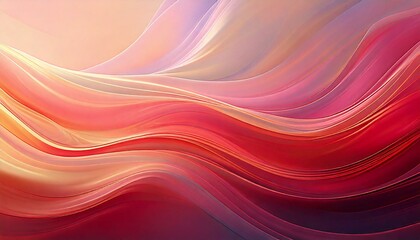 Abstract, flowing design with rich warm tones of red. Wavy lines with gradients blending. Harmonious and dynamic aesthetic.