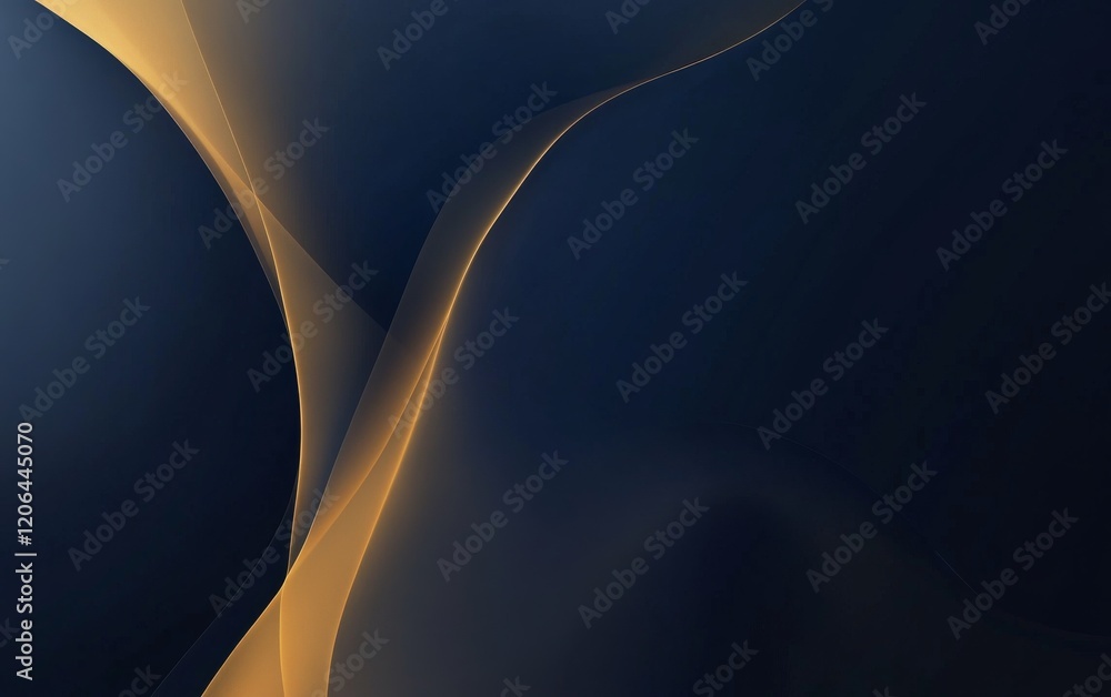 Wall mural a sophisticated abstract gradient background with rich navy and muted golds.featuring luxurious colo