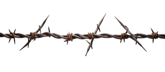 barbed wire isolated on a white transparent background