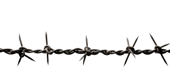  barbed wire isolated on a white transparent background