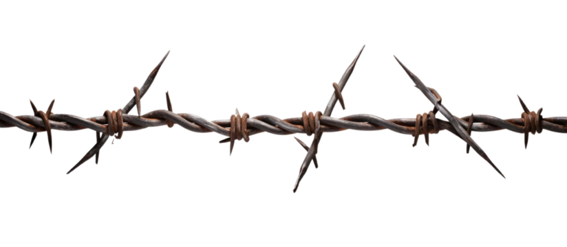 barbed wire isolated on a white transparent background