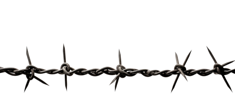 barbed wire isolated on a white transparent background