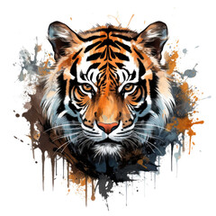 Naklejka premium tiger isolated on a transparent background