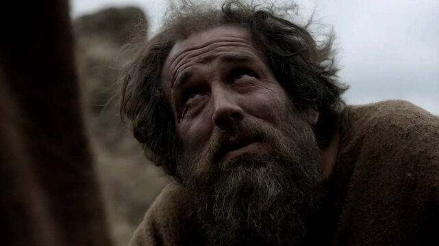 Mendigo hablando a persona