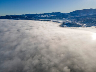 Batak Reservoir covered with clouds, Bulgaria