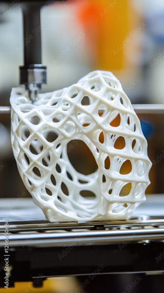 Poster 3d printing innovation white filament lattice structure design