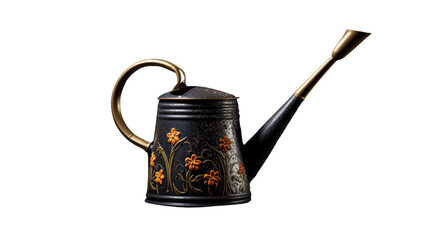 watering can on black isolated on a transparent background