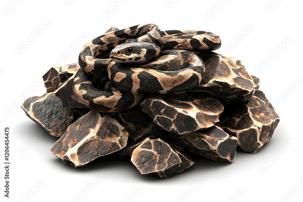 Poster python on a rock formation with unique textures and patterns