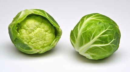 Fototapeta premium Fresh Green Brussels Sprouts Close Up Studio Shot Healthy Food Vegetable Diet