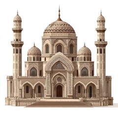 Obraz premium Grand Mosque with Intricate Architectural Details and Islamic Design Elements