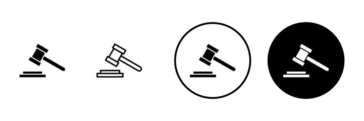 Gavel icon vector. judge gavel sign and symbol. law icon. auction hammer