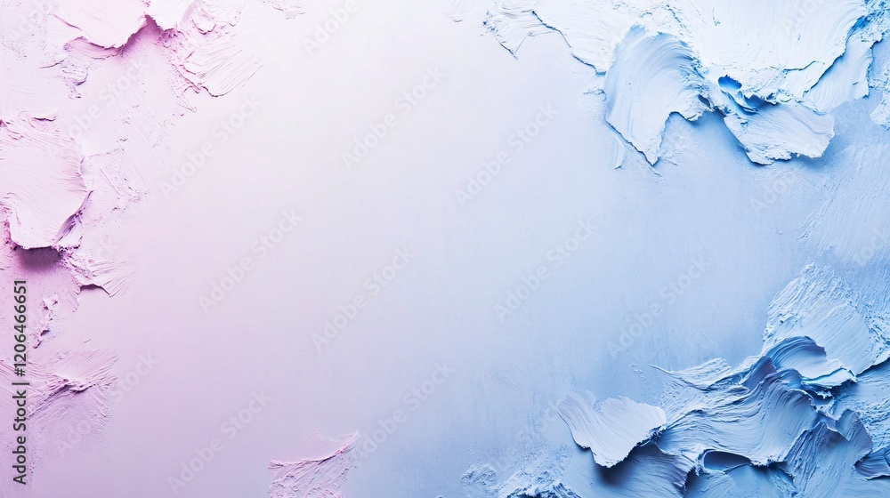 Poster Pink and blue gradient background with textured paint strokes creating copy space