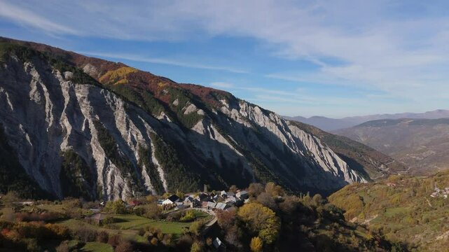 Fast Aerial Tour of Rade, Albania Featuring Chalk Formations