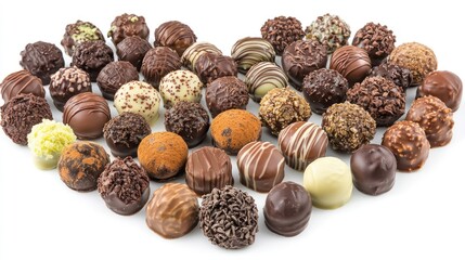 Heart-Shaped Assortment of Gourmet Chocolate Truffles