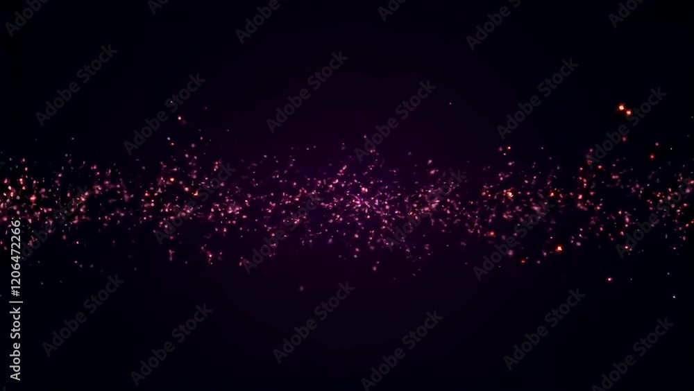 Poster golden particles form a celestial band on a dark background a serene cosmic display