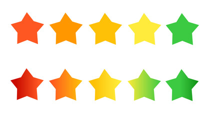 set of stars for business rating