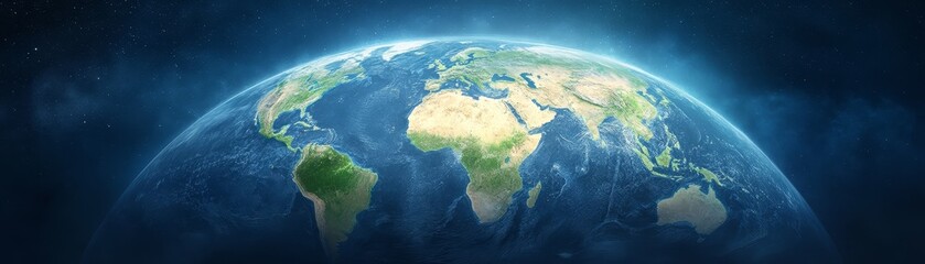 Fototapeta premium Breathtaking view of planet earth from space, a stunning display of blue oceans and cloud formations