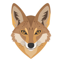 Obraz premium Majestic Coyote Head Wild Animal Portrait Geometric Design Nature Illustration