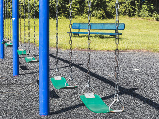 Children's Swings Set on Playground