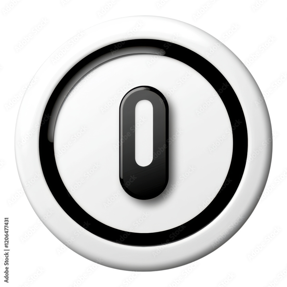 Poster black and white number zero icon circular graphic design element for websites and apps