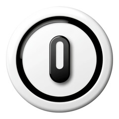 Black and White Number Zero Icon Circular Graphic Design Element for Websites and Apps