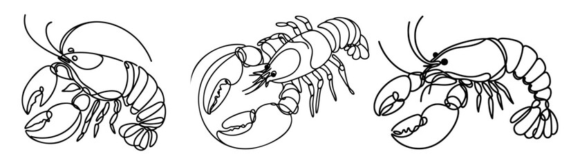 A sleek and elegant lobster line art . Perfect for use in logos, branding, menus, packaging, and seafood-related designs. Ideal for seafood restaurants, gourmet markets, or ocean-themed projects.