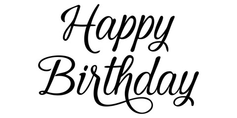 Happy birthday calligraphic text inscription effect wish