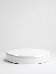 White round pedestal isolated on white background. (1)