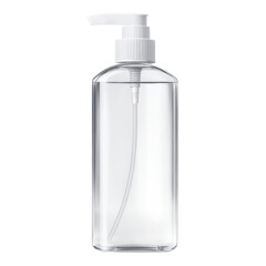 Transparent Rectangular Bottle with Pump Dispenser for Liquid Soap Lotion or Sanitizer
