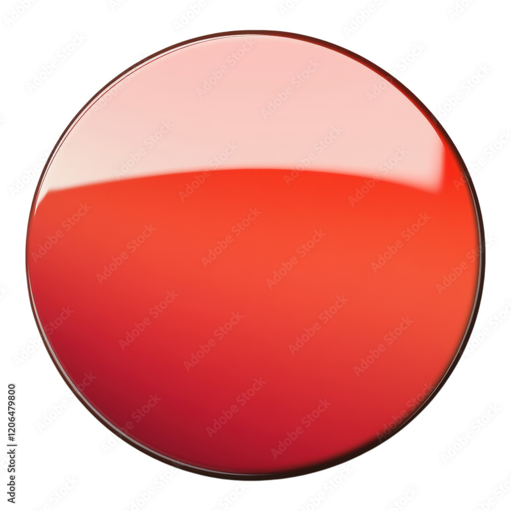 Poster glossy red circle button blank round badge shiny disc web icon app element graphic