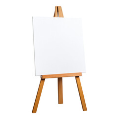 Blank White Canvas on Wooden Easel Art Studio Mockup Painting Display