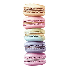 Stack of Colorful Pastel Macarons French Dessert Sweet Treat Bakery Delicious Confectionery